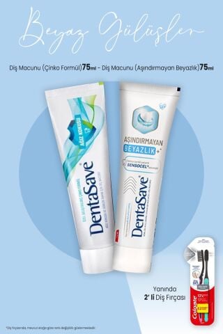 Dentasave Çalkalama Suyu Çinko Formül, Tam Koruma 300 ml ve 2'li Diş Fırçası