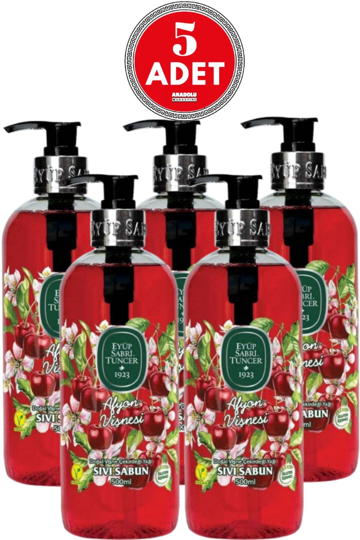 Eyüp Sabri Tuncer Afyon Vişnesi Sıvı Sabun 500 ml x 5 Adet