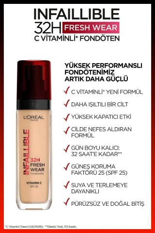 3 Adet Loreal Paris Infaillible 32H Fresh Wear Fondöten 130 True Beige ve ROSIE