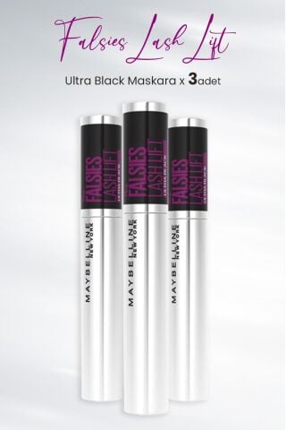 Maybelline New York Maskara Falsies Lash Lift Ultra Black x 3 Adet