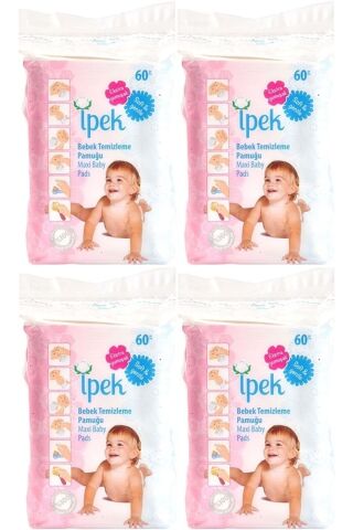 İpek Bebek Temizleme Pamuğu 60x4 (240 Adet)