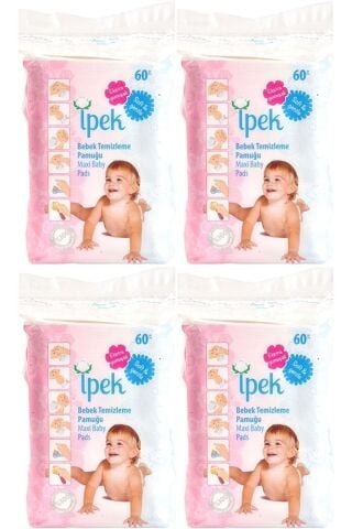 İpek Bebek Temizleme Pamuğu 60x4 (240 Adet)