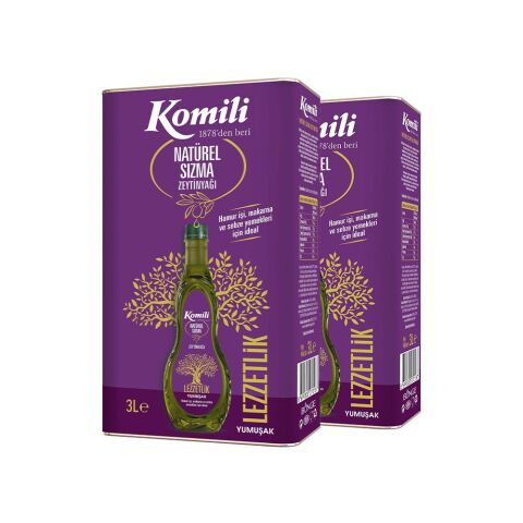 Komili Lezzetlik Yumuşak Natürel Sızma Zeytinyağı 3 Lt x 2
