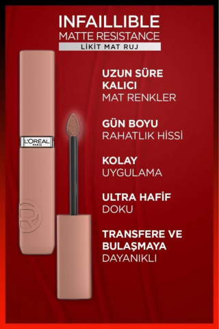 Loreal Paris 3 Adet Infaillible Matte Likit Mat Ruj 105 Breakfast In Bed ve ROSIE