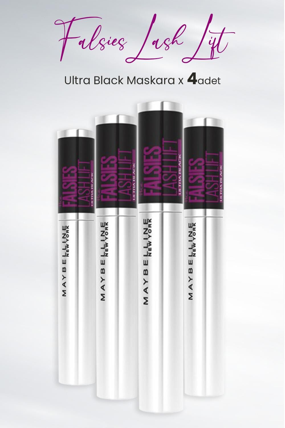 Maybelline New York Maskara Falsies Lash Lift Ultra Black x 4 Adet