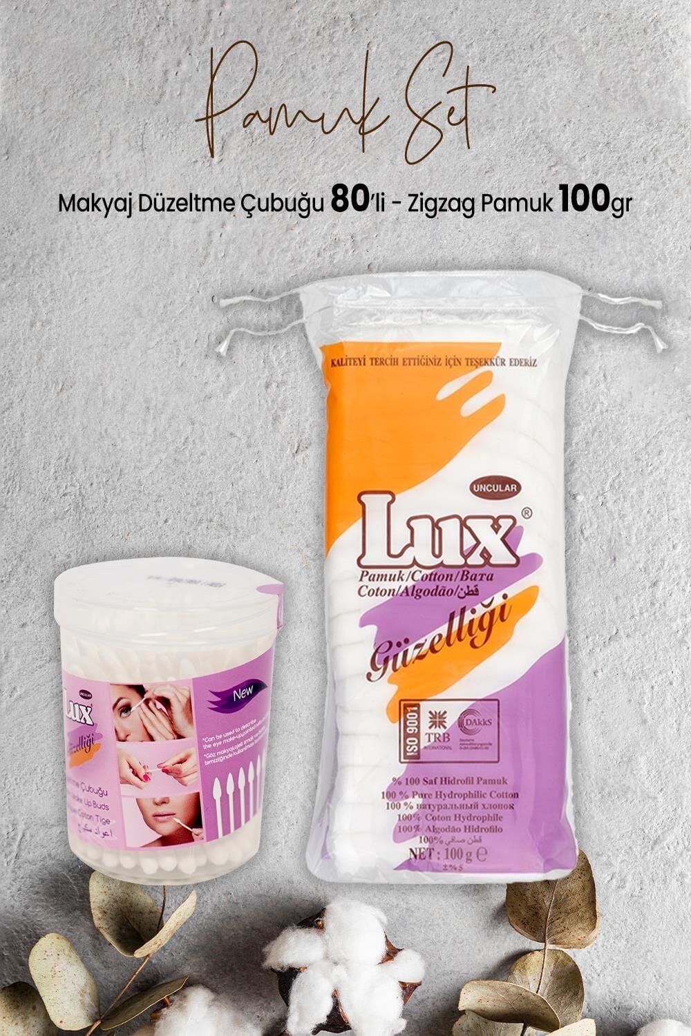 Lux Makyaj Düzeltme Çubuğu 80' li ve Zigzag Pamuk 100 gr