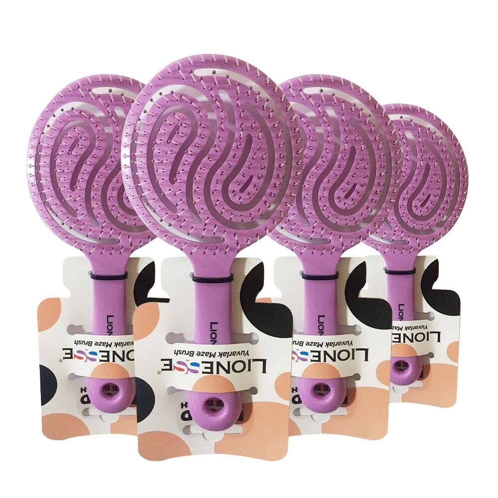 Tarko Lionesse Saç Fırçası Yuvarlak Mor x 4