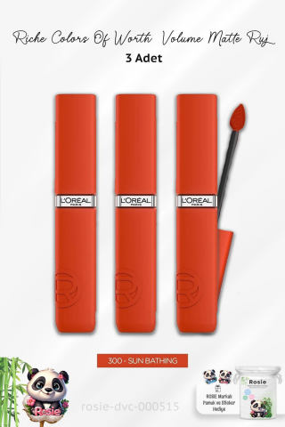 Loreal Paris 3 Adet Infaillible Matte Likit Mat Ruj - 300 Sun Bathing ve ROSIE