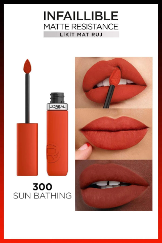 Loreal Paris 3 Adet Infaillible Matte Likit Mat Ruj - 300 Sun Bathing ve ROSIE