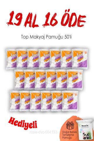 19 AL 16 ÖDE 50'li Lux Top Makyaj Pamuğu ve ROSIE