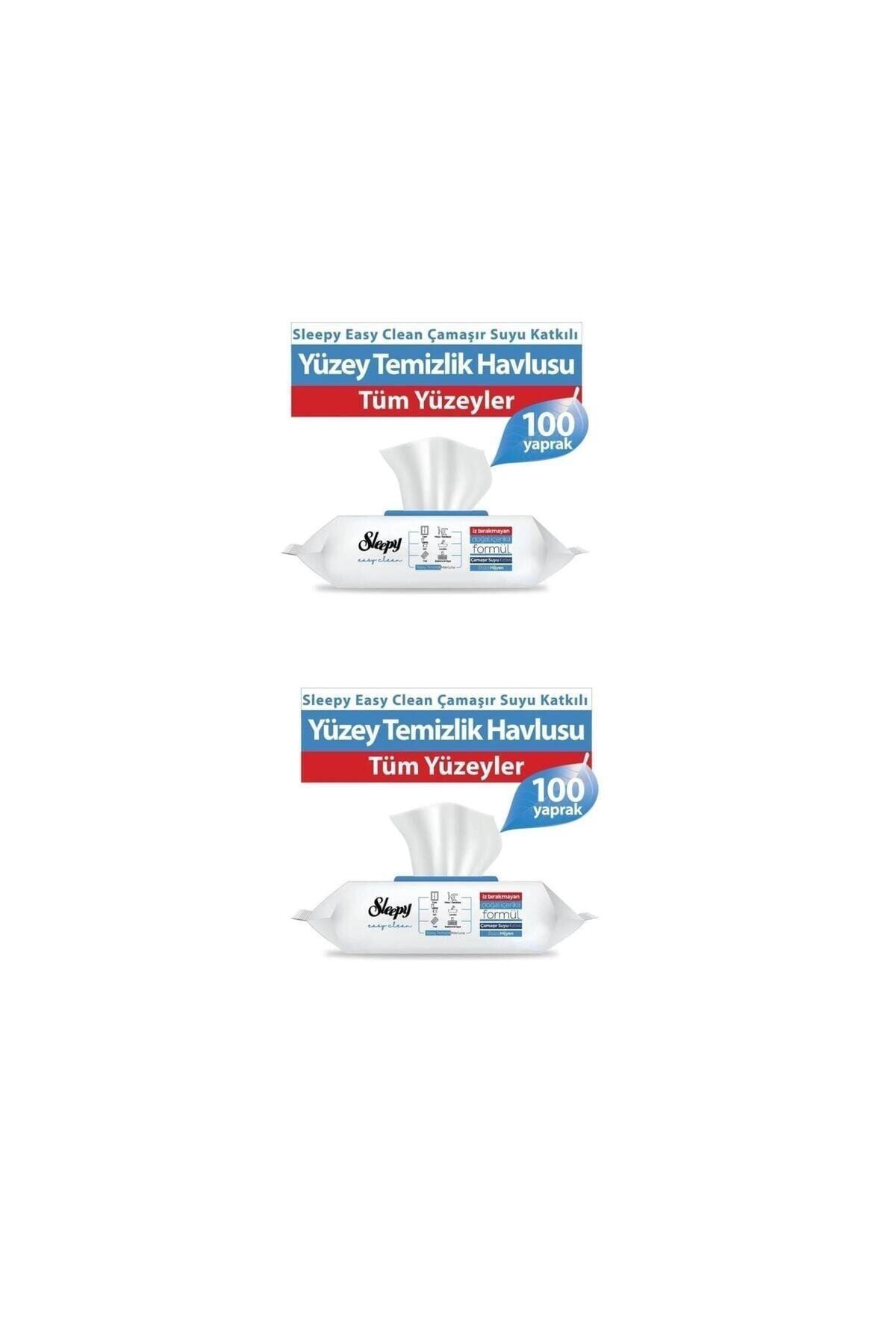 Sleepy Easy Clean Çamaşır Suyu Katkılı Yüzey Temizlik Havlusu 2X100 (200 Yaprak)