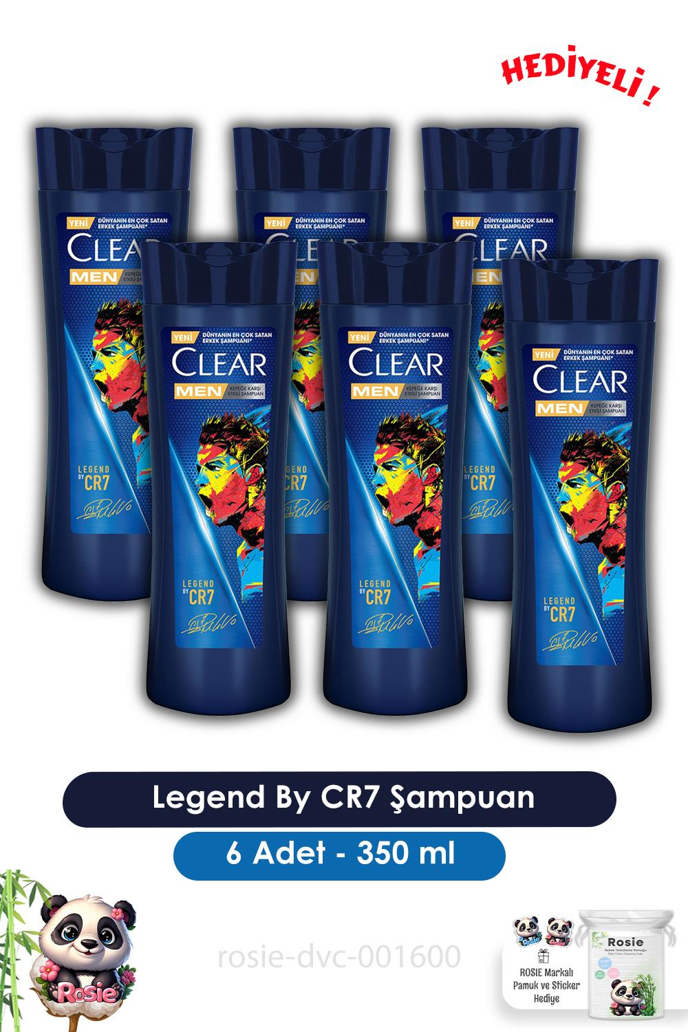 Clear Men 6'lı Legend By CR7 Cristiano Ronaldo Şampuan 350 ml ve ROSIE