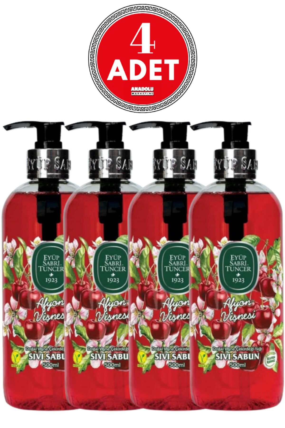 Eyüp Sabri Tuncer Afyon Vişnesi Sıvı Sabun 500 ml x 4 Adet