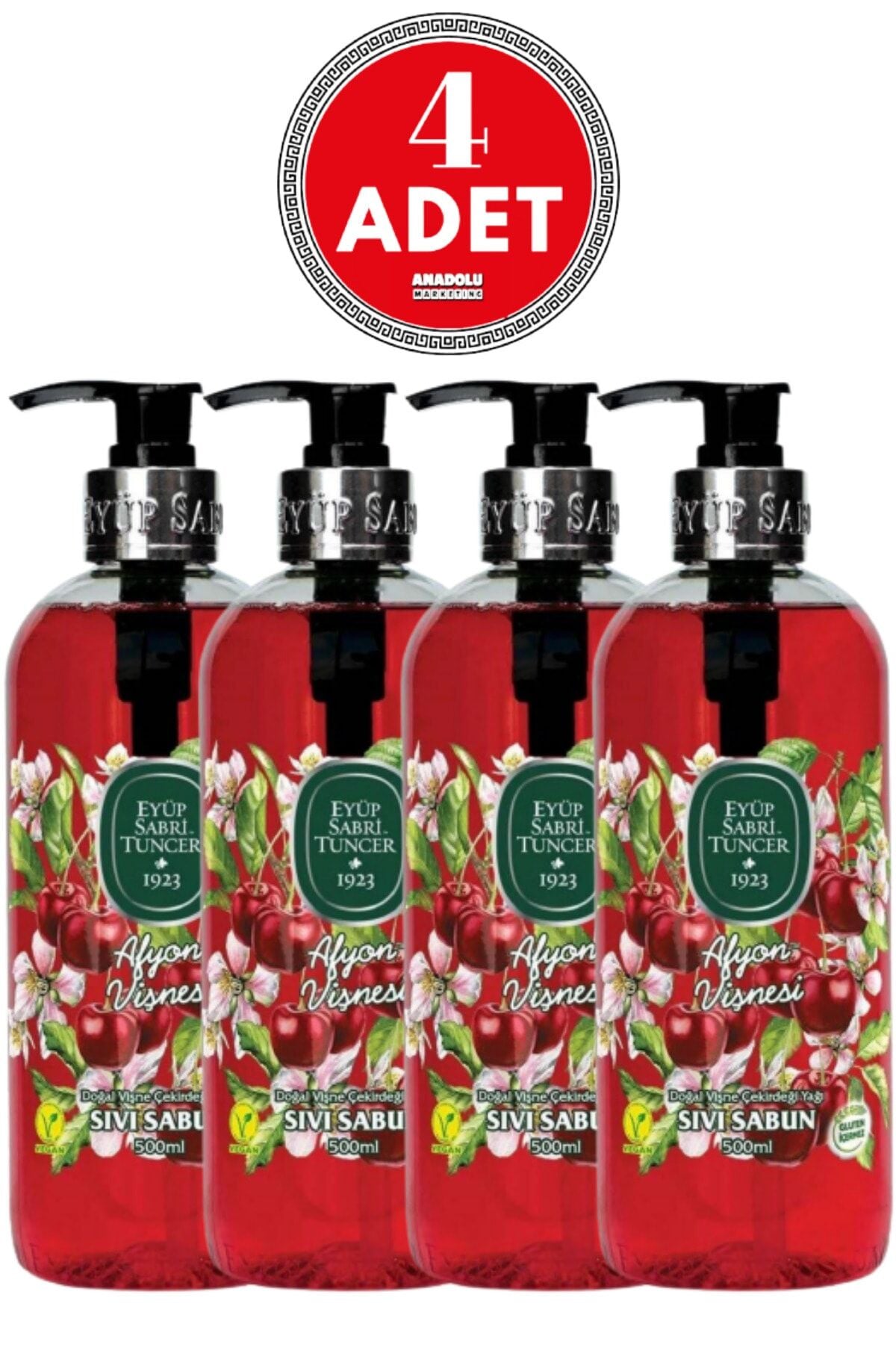 Eyüp Sabri Tuncer Afyon Vişnesi Sıvı Sabun 500 ml x 4 Adet