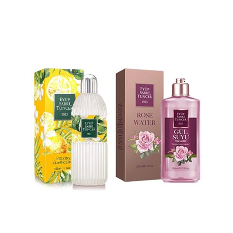 Eyüp Sabri Tuncer Klasik Limon Cam 400 ml, Gül Suyu 350 ml