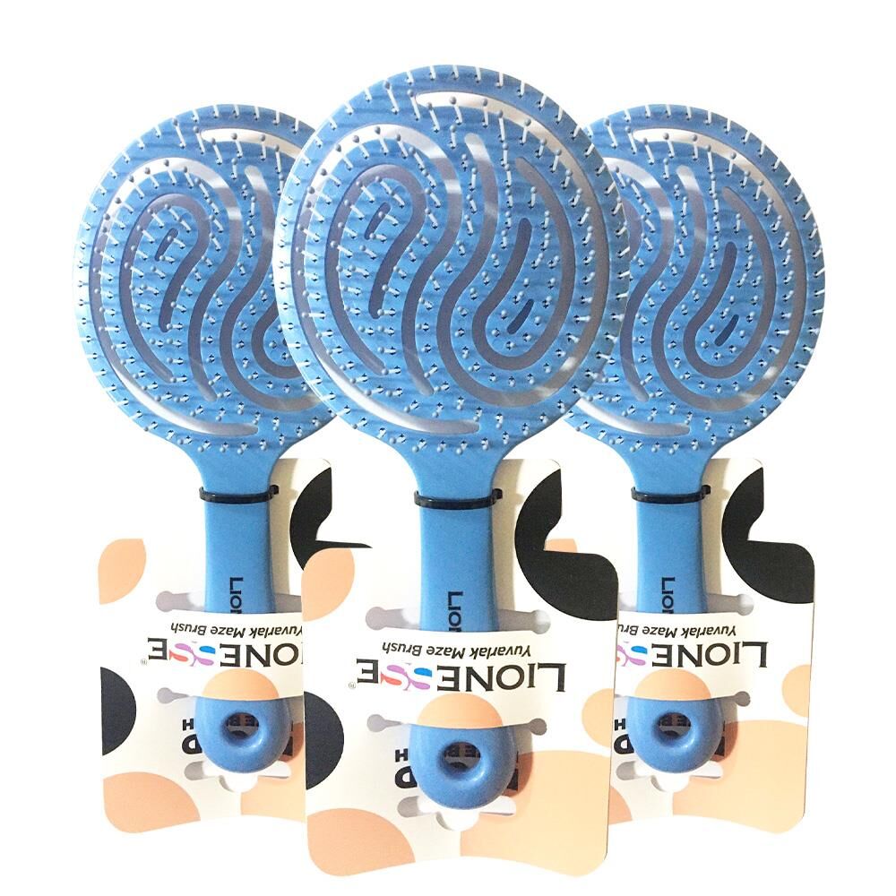 Tarko Lionesse Saç Fırçası Yuvarlak Mavi x 3