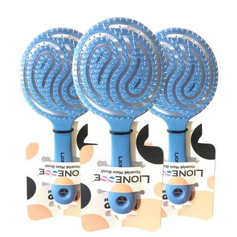 Tarko Lionesse Saç Fırçası Yuvarlak Mavi x 3