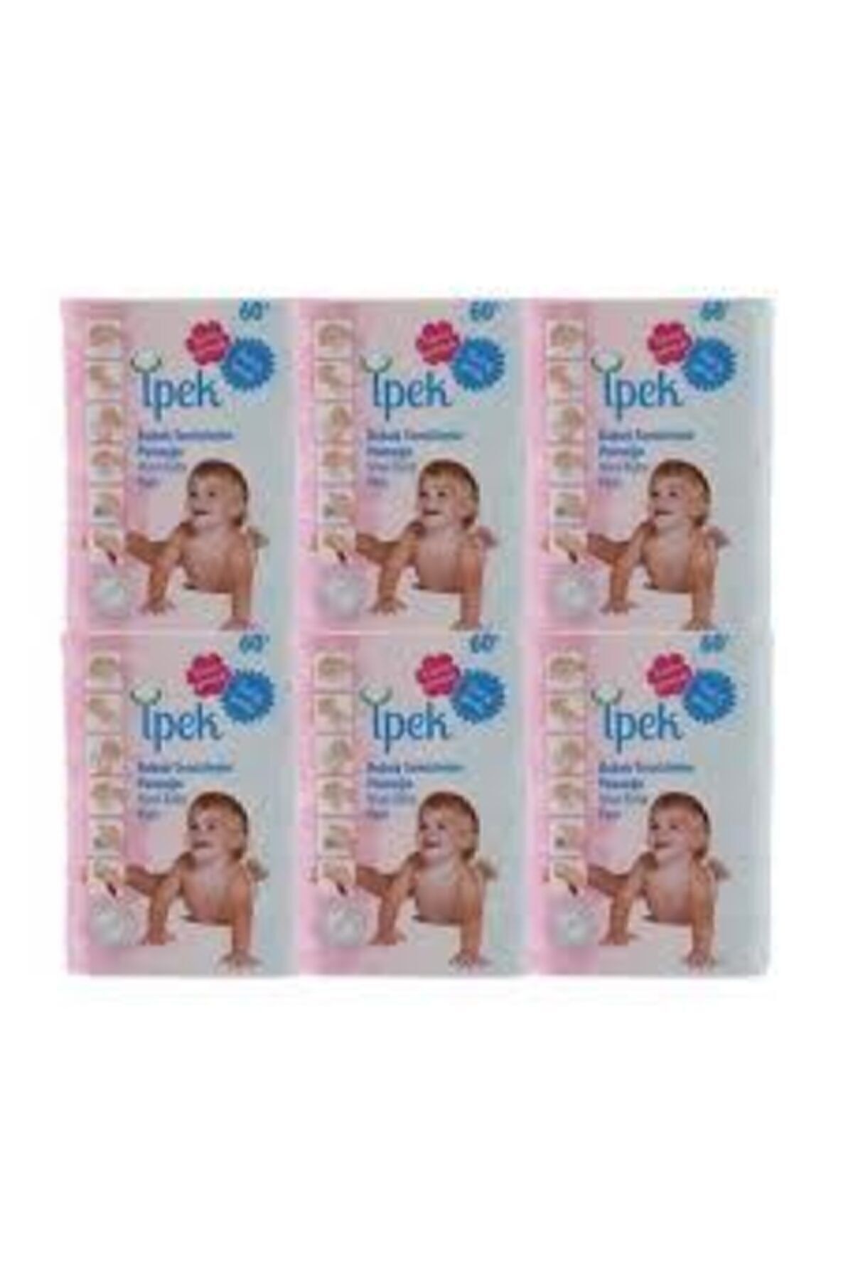 İpek Bebek Temizleme Pamuğu 60'lı x 6 Paket