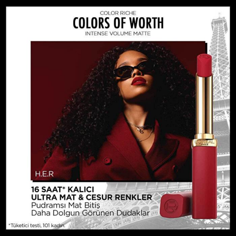 3 Adet Loreal Paris Color Volume Matte Ruj - 300 Rouge Confident ve ROSIE