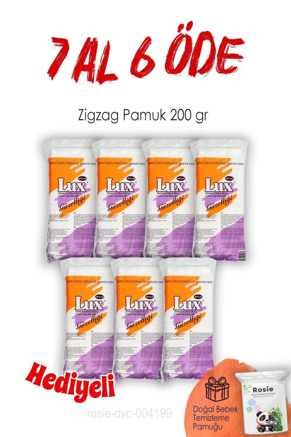 Lux Zigzag Pamuk 200 gr 7 AL 6 ÖDE ve ROSIE