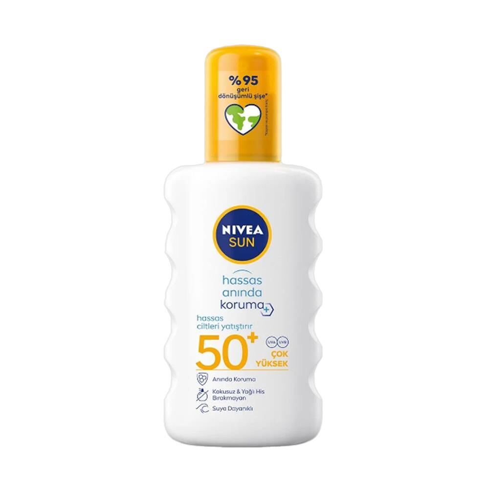 Nivea Sun Güneş Koruyucu Sprey Hassas Koruma SPF50+ 200 ml