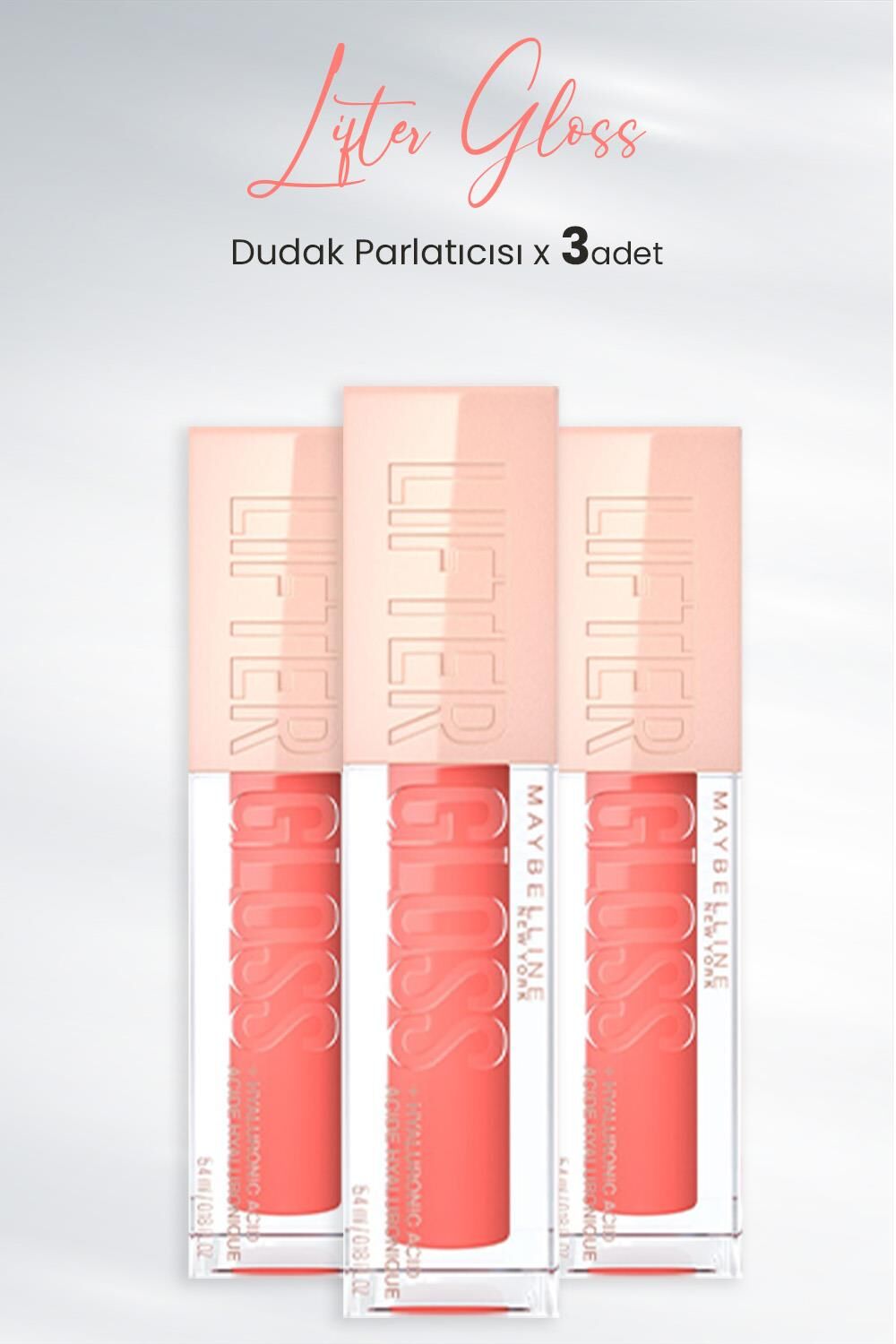 Maybelline New York Lifter Gloss Dudak Parlatıcısı 22 Peach Ring x 3 Adet