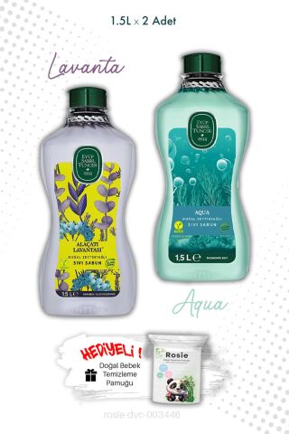 Aqua ve Alaçatı Lavantası  1.5L Sıvı Sabun ve ROSIE