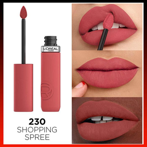 3 Adet Loreal Paris Matte Resistance Likit Mat Ruj - 230 Shopping Spree ve ROSIE