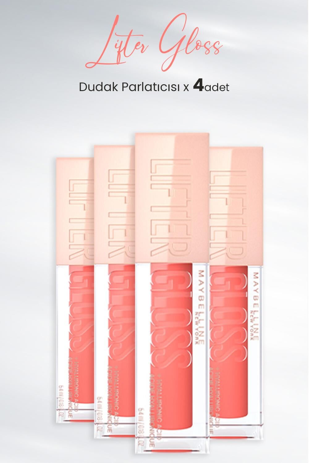 Maybelline New York Lifter Gloss Dudak Parlatıcısı 22 Peach Ring x 4 Adet