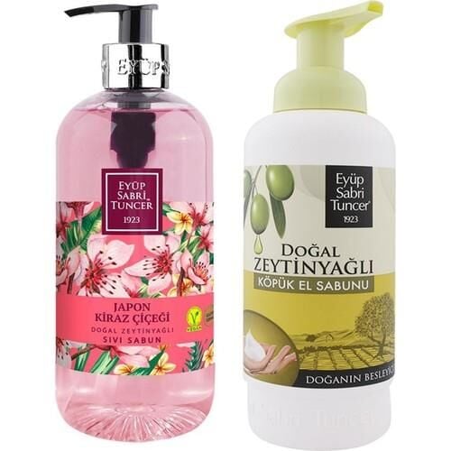 Eyüp Sabri Tuncer Zeytinyağlı Köpük El Sabunu ve Japon Kiraz Çiçeği Sıvı Sabun