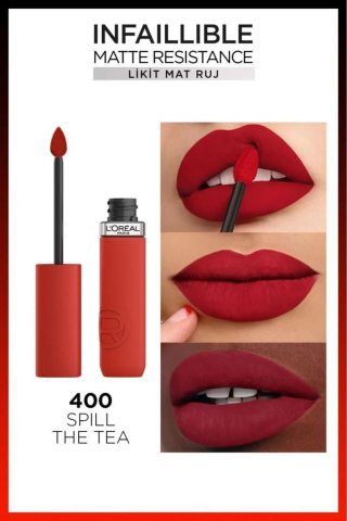 3 Adet Loreal Paris Matte Resistance Liquid Lipstick - 400 Spill The Tea ve ROSIE