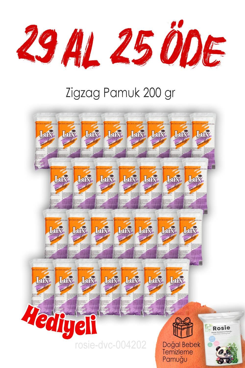 29 AL 25 ÖDE Lux Zigzag Pamuk 200 gr ve ROSIE