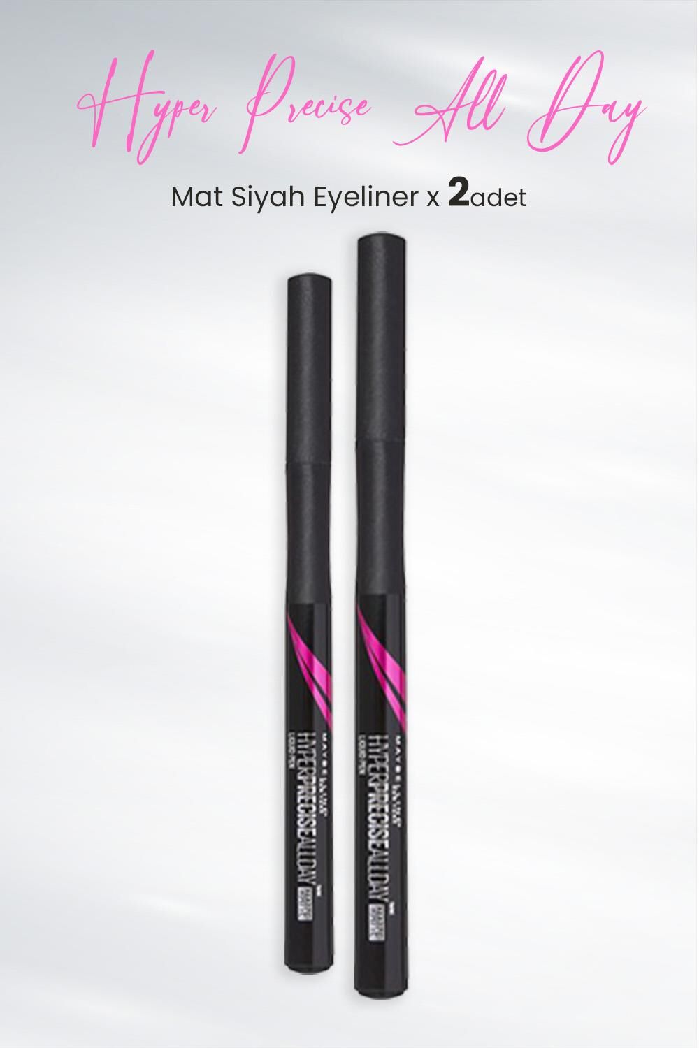 Maybelline New York Eyeliner Hyper Precise All Day Mat Siyah x 2 Adet