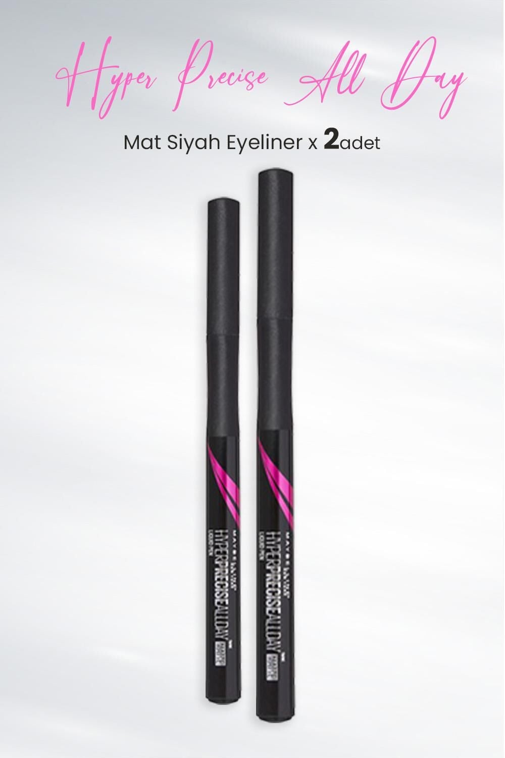 Maybelline New York Eyeliner Hyper Precise All Day Mat Siyah x 2 Adet