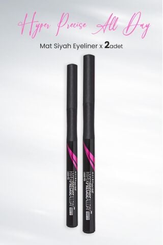 Maybelline New York Eyeliner Hyper Precise All Day Mat Siyah x 2 Adet