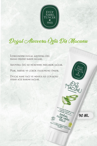 Eyüp Sabri Tuncer Diş Macunu Aloe Vera Özlü 90 ml 3 Adet ve 60'lı ROSIE Pamuk