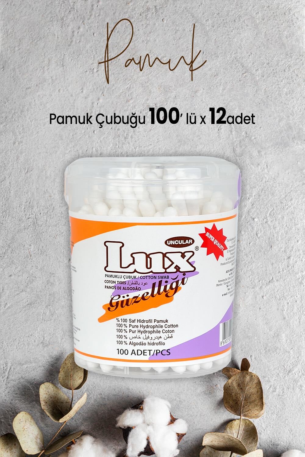 Lux Pamuk Çubuğu 100' lü x 12 Adet