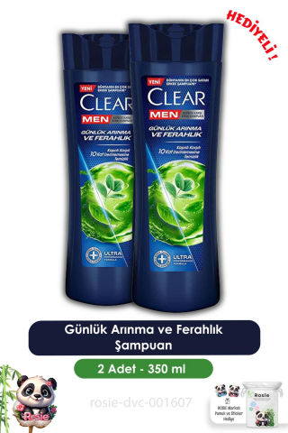 Clear Men 2'li Günlük Arınma ve Ferahlık Şampuan 350 ml ve ROSIE