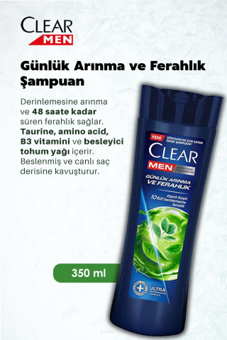 Clear Men 2'li Günlük Arınma ve Ferahlık Şampuan 350 ml ve ROSIE