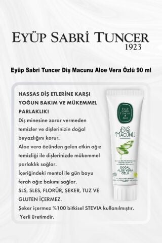 Eyüp Sabri Tuncer Diş Macunu Aloe Vera Özlü 90 ml 5 Al 4 Öde ve Rosie Pamuk