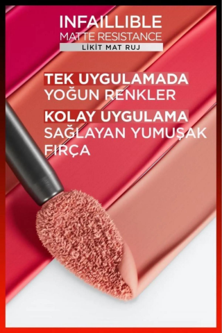 Loreal Paris 3 Adet Infaillible Matte Likit Mat Ruj - 210 Tropical Vacay ve ROSIE