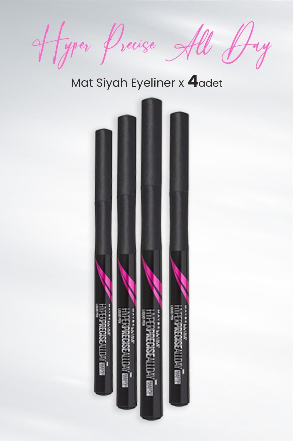 Maybelline New York Eyeliner Hyper Precise All Day Mat Siyah x 4 Adet