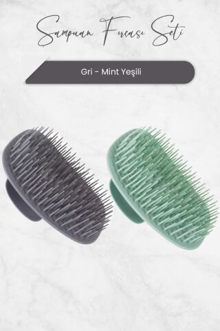 Nascita Şampuan Fırçası Mint Yeşili ve Gri 2 'li Set