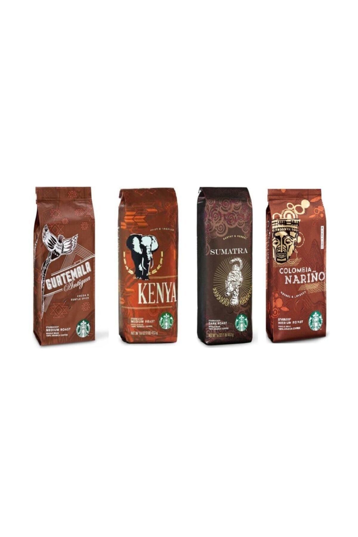 Starbucks Kenay, Sumatra, Colombia, Guatemala Çekirdek Kahve (4 x 250 Gr )