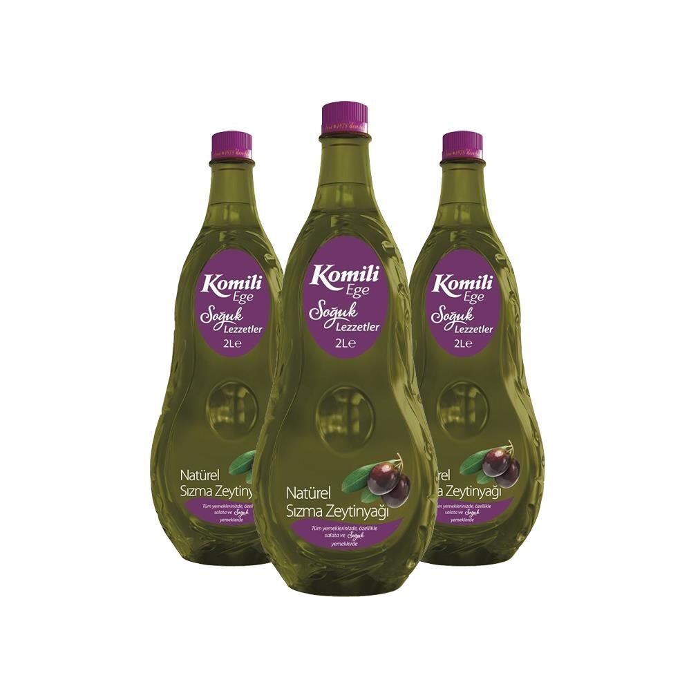 Komili Ege Soğuk Lezzetler Naturel Sızma Zeytinyağı Pet 2 L x 3