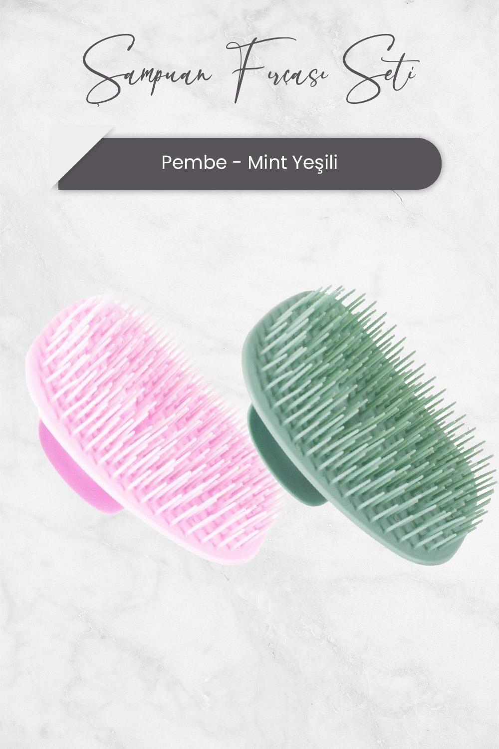 Nascita Şampuan Fırçası Pembe ve Mint Yeşili 2'li Set