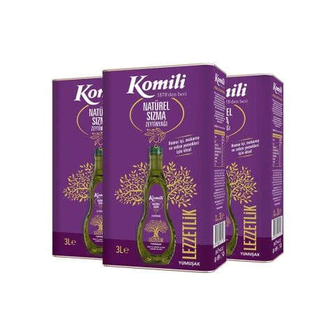 Komili Lezzetlik Yumuşak Natürel Sızma Zeytinyağı 3 Lt x 3