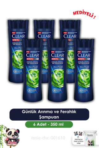 Clear Men 6'lı Günlük Arınma ve Ferahlık Şampuan 350 ml  ve ROSIE