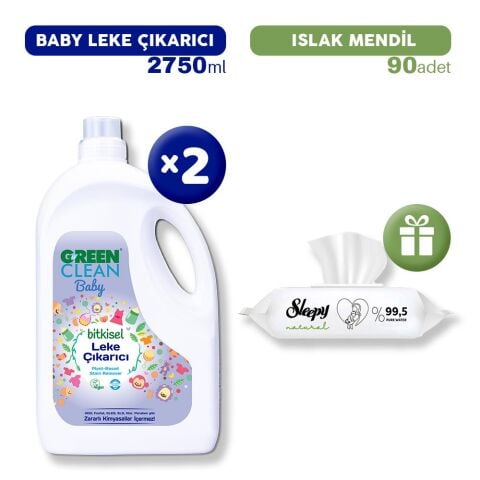 Green Clean Baby Leke Çıkarıcı x 2, Islak Mednil Hediye