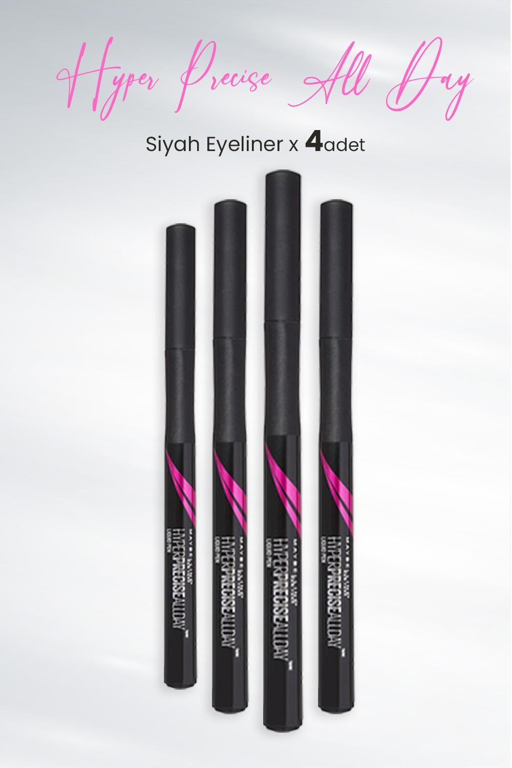 Maybelline New York Eyeliner Hyper Precise All Day Siyah x 4 Adet